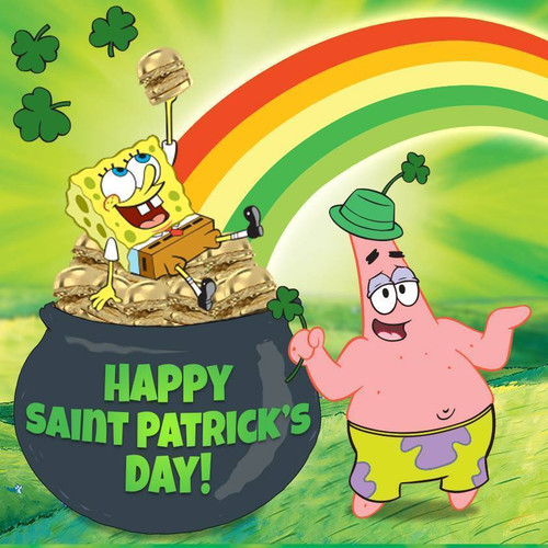 5D Diamond Painting Sponge Bob Happy St. Patrick's Day Kit