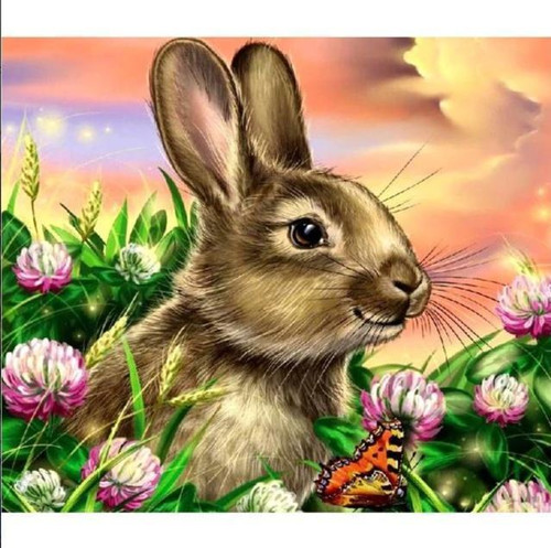 5D Diamond Painting Rabbit and a Butterfly Kit