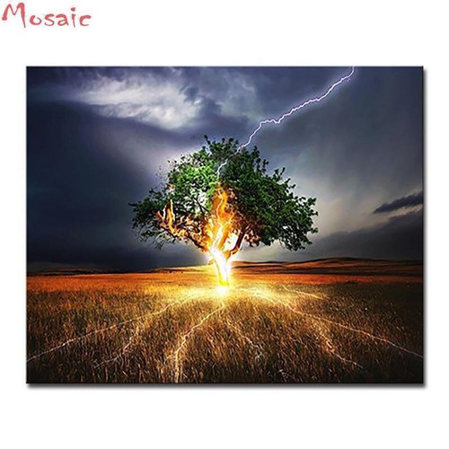 5D Diamond Painting Lightning Tree Kit