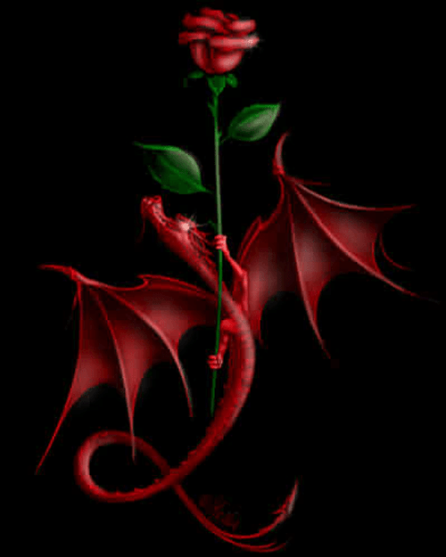 5D Diamond Painting Red Dragon Rose Kit