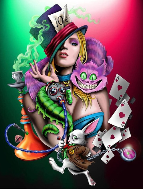 5D Diamond Painting Alice Abstract Wonderland Kit