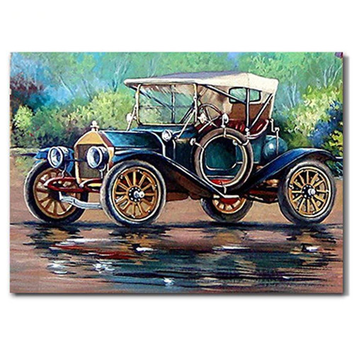 5D Diamond Painting Flowers and an Old Fashioned Car Kit - Bonanza  Marketplace