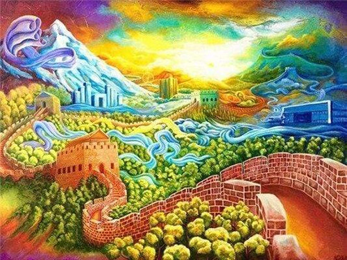 5D Diamond Painting Abstract Great Wall of China Kit