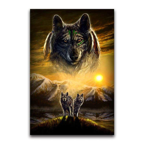 5D Diamond Painting Wolves at Sunrise Kit