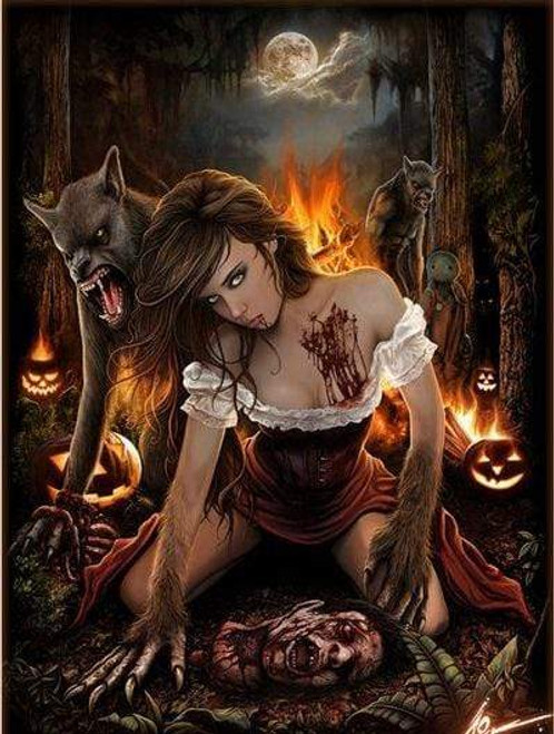 5D Diamond Painting Werewolf Girl Kit