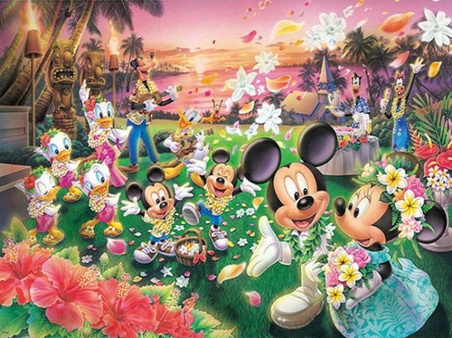 5D Diamond Painting Mickey & Minnie Island Wedding Kit