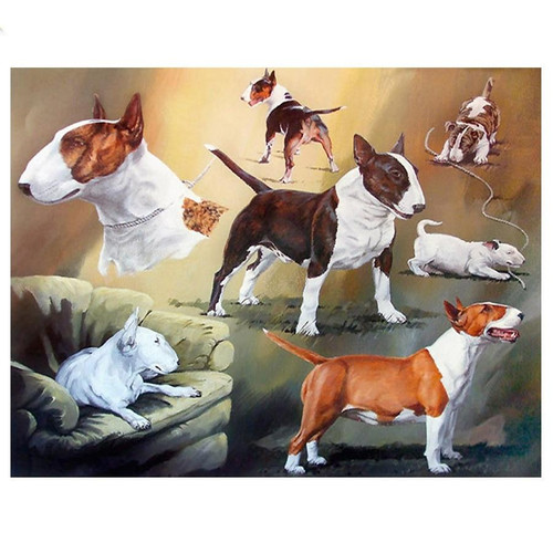 5D Diamond Painting Seven Bull Terrier Collage Kit