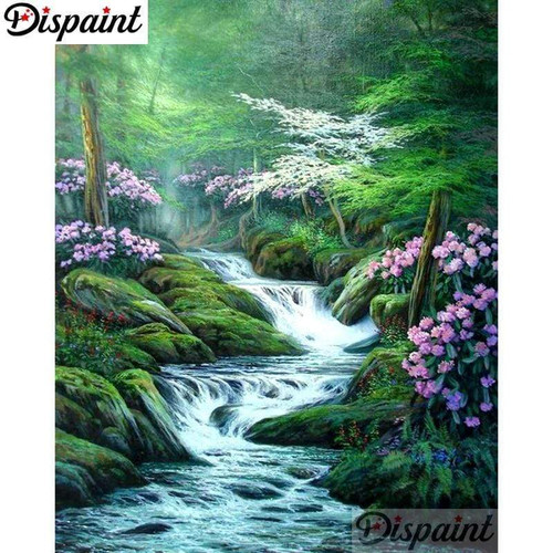 5D Diamond Painting Waterfall in the Forest Kit