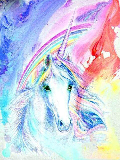 5D Diamond Painting Rainbow Paint Unicorn Kit