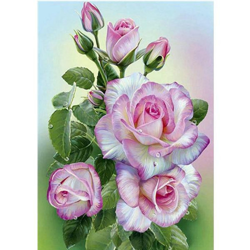 5D Diamond Painting Pink Roses & Buds Kit