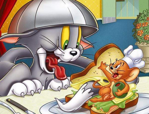 5D Diamond Painting Tom and Jerry Sandwich Kit