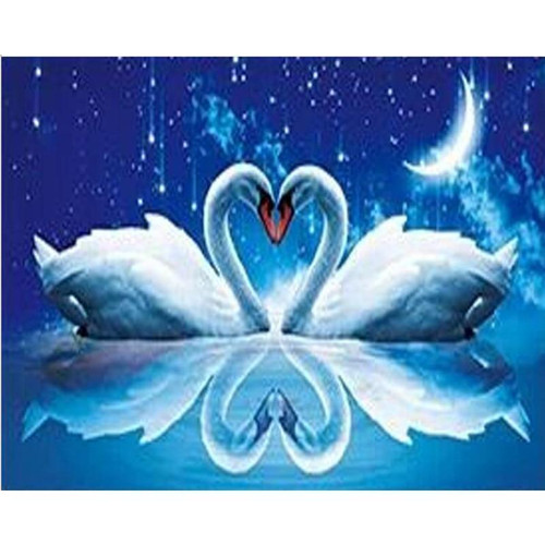 5D Diamond Painting Swan Heart Kit