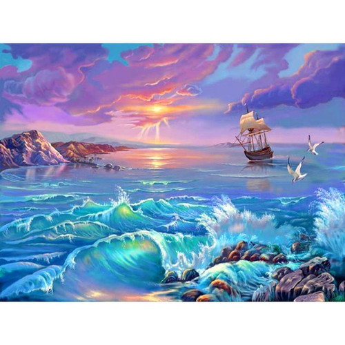 5D Diamond Painting Waves of the Sea Kit