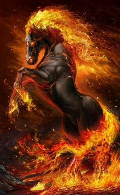 5D Diamond Painting Fire Mane Horse Kit