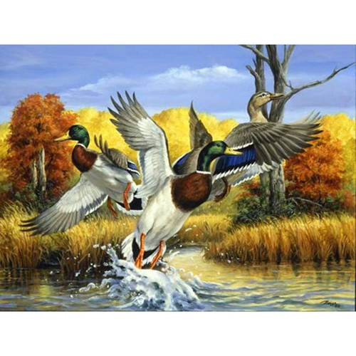 5D Diamond Painting Three Flying Ducks Kit