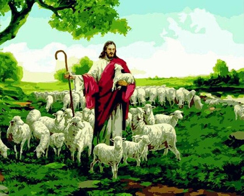 5D Diamond Painting Jesus Shepherd of the Lambs Kit
