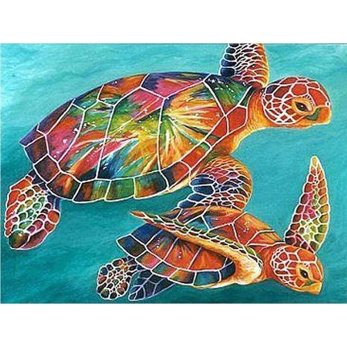 5D Diamond Painting Two Turtles Kit