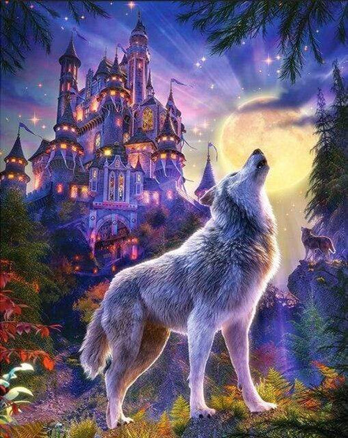 5D Diamond Painting Wolves by the Castle Kit