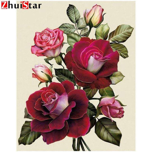 Pink Rose Diamond Painting Set by Crafting Spark . Flower Bouquet Diamond  Art Beginner Kit. Large Diamond Painting Kit CS019 -  Norway