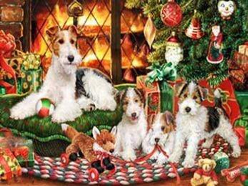 5D Diamond Painting Christmas Airedales Kit