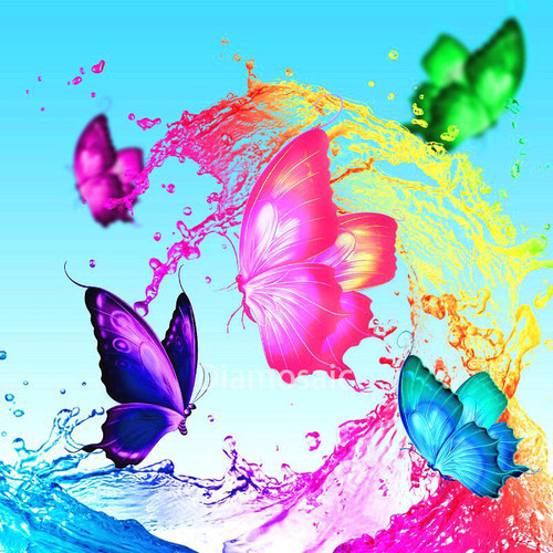 5D Diamond Painting Colorful Splash Butterflies Kit
