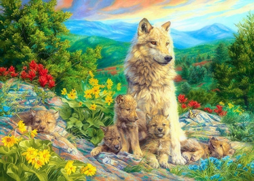 5D Diamond Painting Spring Mountain Wolves Kit