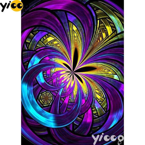 5D Diamond Painting Purple and Blue Abstract Kit