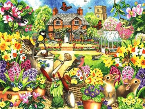 5D Diamond Painting Gardening Cottage Kit