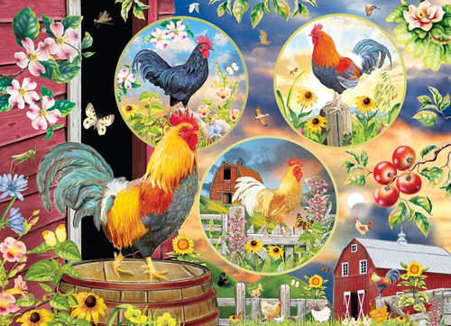 5D Diamond Painting Rooster Collage Kit