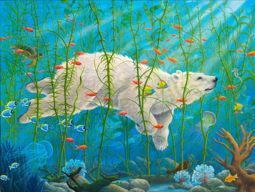 5D Diamond Painting Polar Bear Swimming Kit