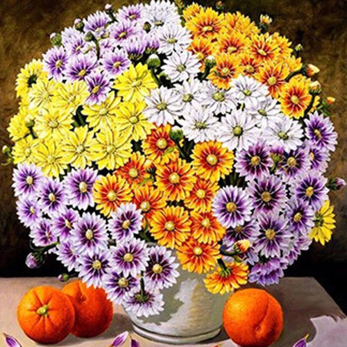 5D Diamond Painting Oranges and Vase of Flowers Kit