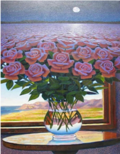 5D Diamond Painting Sea of Pink Roses Kit