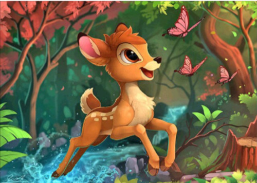 5D Diamond Painting Young Bambi and Butterflies Kit