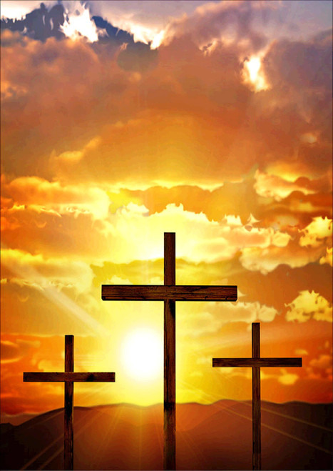 5D Diamond Painting Sun Above Three Crosses Kit