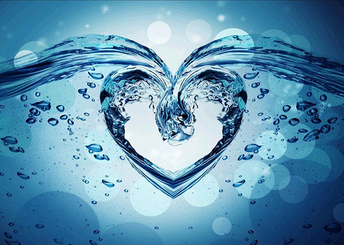 5D Diamond Painting Water Splash Heart Kit