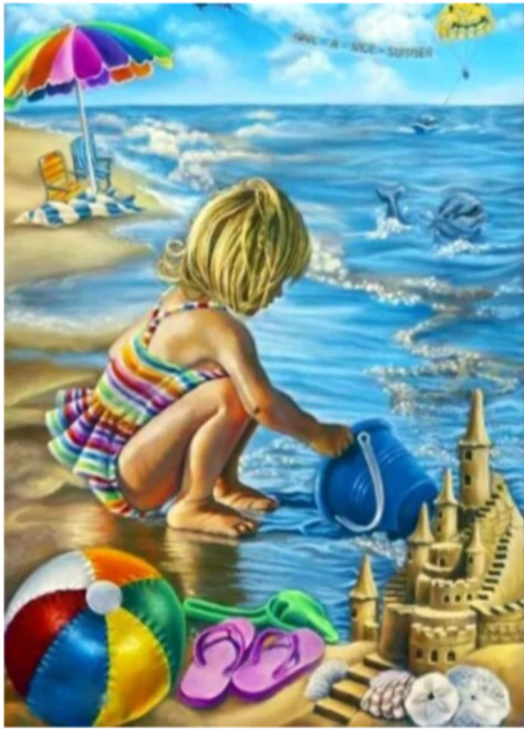 5D Diamond Painting Sandcastles on the Beach Kit