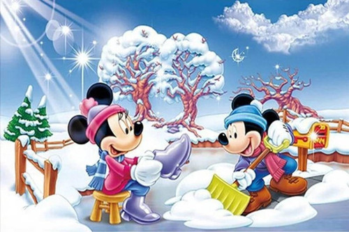 5D Diamond Painting Snow Shovel Mickey Mouse Kit