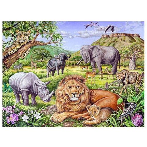 5D Diamond Painting Lion, King of the Safari Kit