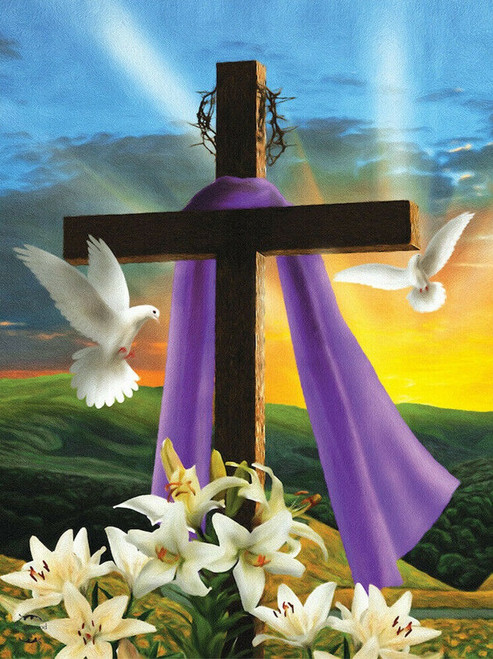 5D Diamond Painting Purple Sash & Thorns on the Cross Kit