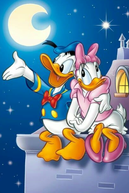 5D Diamond Painting Donald and Daisy Moonlight Love Kit