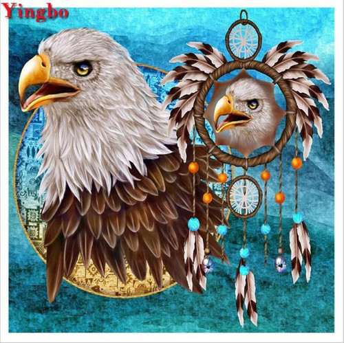 5D Diamond Painting Two Eagle Dream Catcher Kit