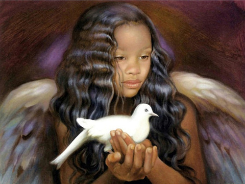 5D Diamond Painting Angel Holding A Dove Kit