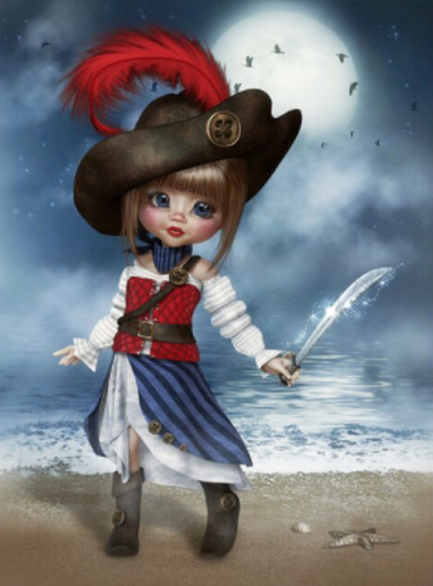 5D Diamond Painting Little Pirate Girl Kit