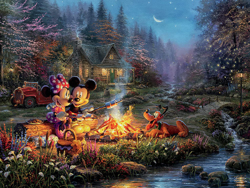 5D Diamond Painting Mickey and Minnie Mouse Campfire Kit