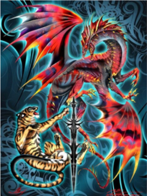 5D Diamond Painting Tiger and Dragon Sword Kit