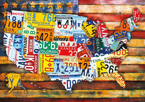 5D Diamond Painting License Plate America Kit