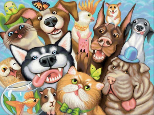 5D Diamond Painting Goofy Pets Kit