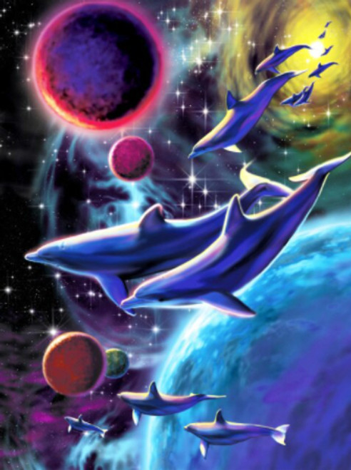 5D Diamond Painting Planets and Dolphins Kit