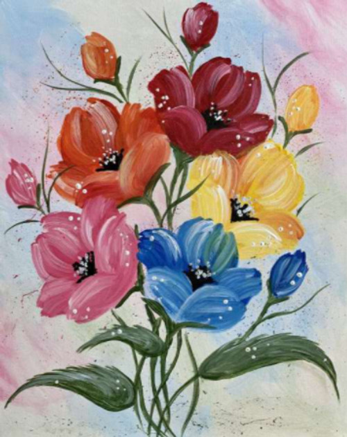 5D Diamond Painting Rainbow Color Flowers Kit