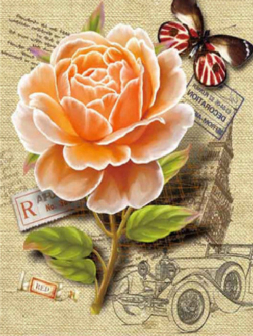 5D Diamond Painting Orange Rose Post Note Kit